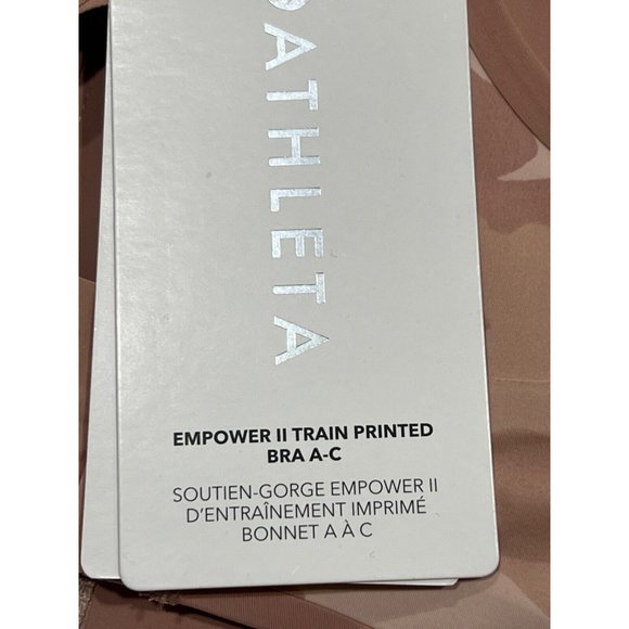 NWT ATHLETA Empower II Train Printed Bra A-C Sz LARGE Pink Camo Front Zipper - Picture 3 of 6